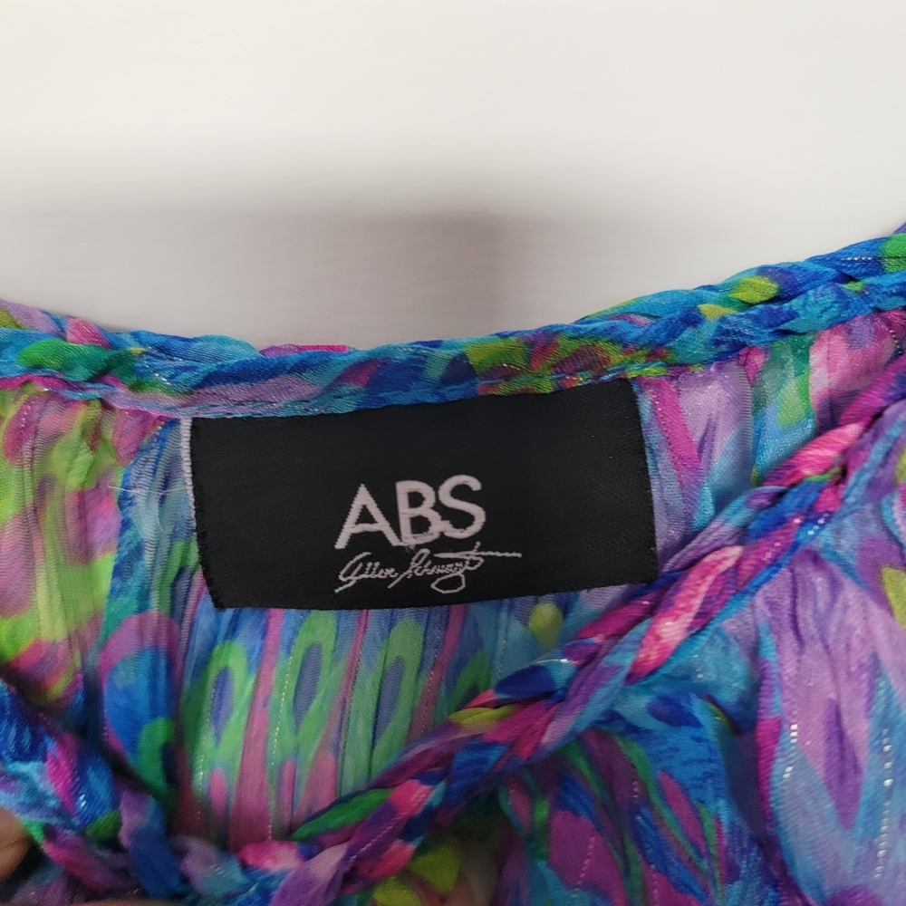 ABS Allen Schwartz Multicolor Chiffon Blouse - Picture 3 of 6